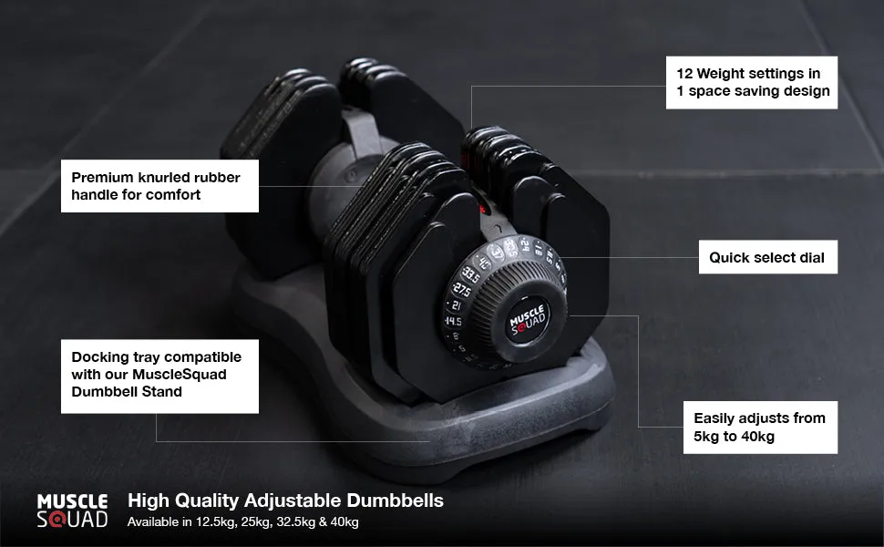 5kg - 40kg Quick Select Adjustable Dumbbell