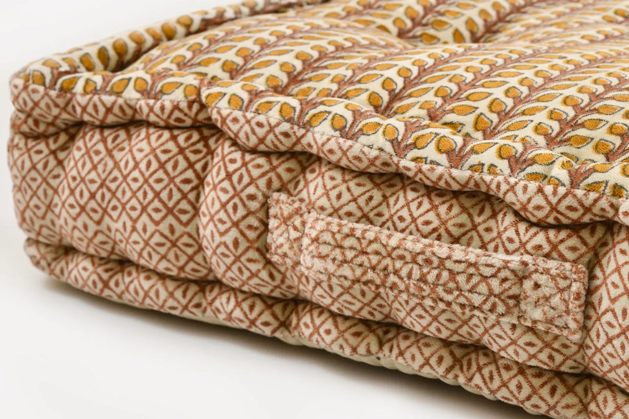 Block Print Meditation Cushion - Square