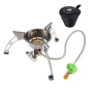 BRS-15B Multifunctional Windproof Furnace 1400-2900W Camping Propane Stove Foldable Cooking Gas Stove for Outdoor Picnic Hiking