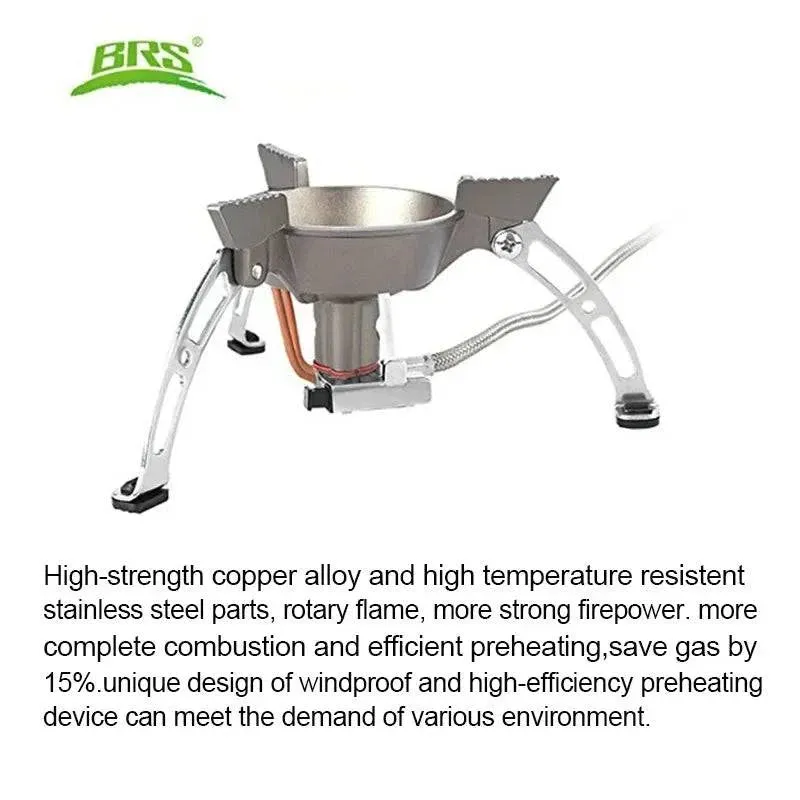 BRS-15B Multifunctional Windproof Furnace 1400-2900W Camping Propane Stove Foldable Cooking Gas Stove for Outdoor Picnic Hiking