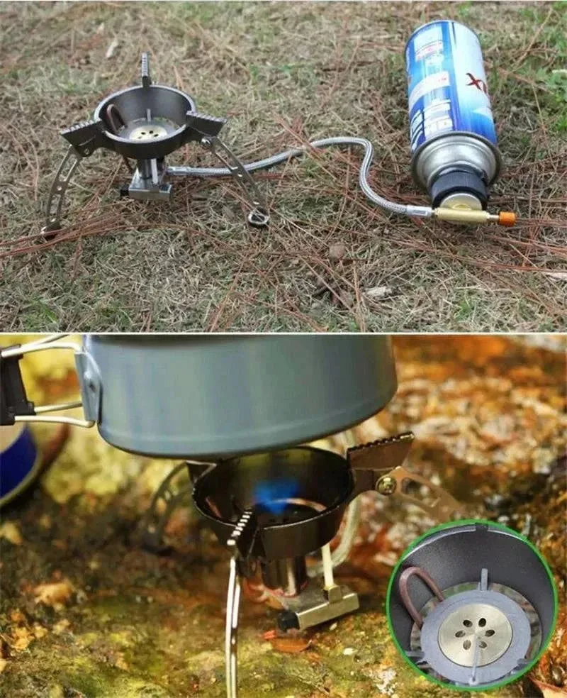 BRS-15B Multifunctional Windproof Furnace 1400-2900W Camping Propane Stove Foldable Cooking Gas Stove for Outdoor Picnic Hiking