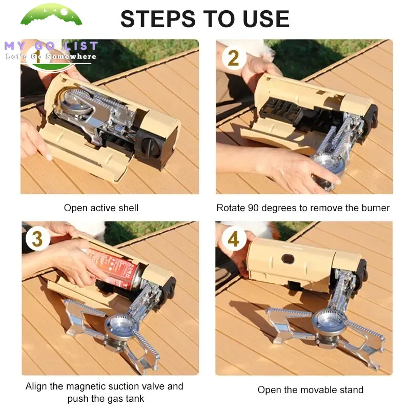 Camping Gas Stove 2670W Portable Folding Cassette Gas Burner