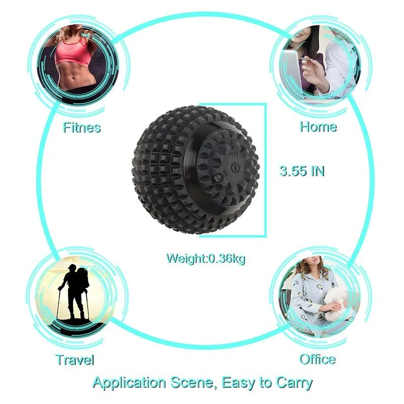Electric Massage Ball- 4-Speed High-Intensity Fitness Yoga Massage Roller