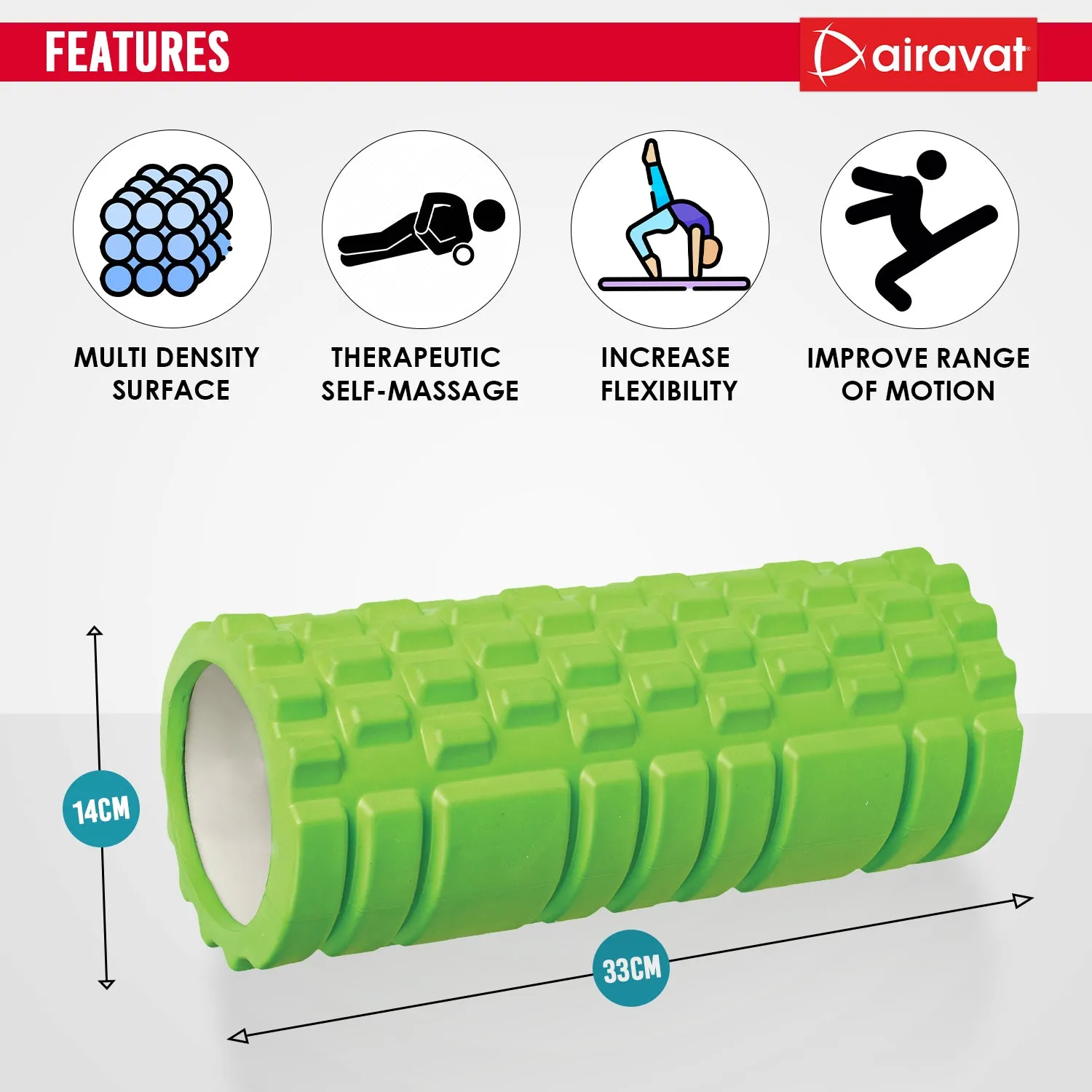 FOAM ROLLER HOLLOW 33CM