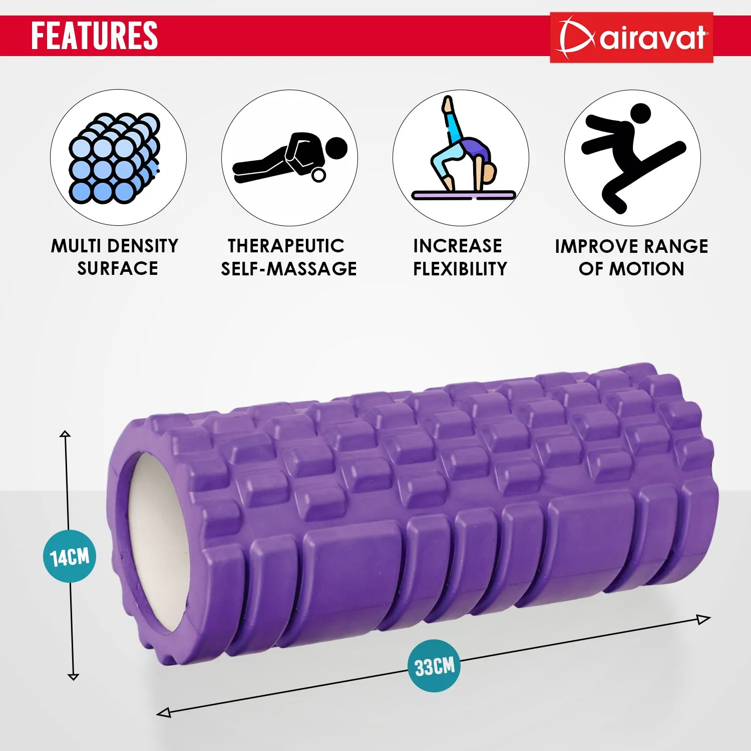 FOAM ROLLER HOLLOW 33CM
