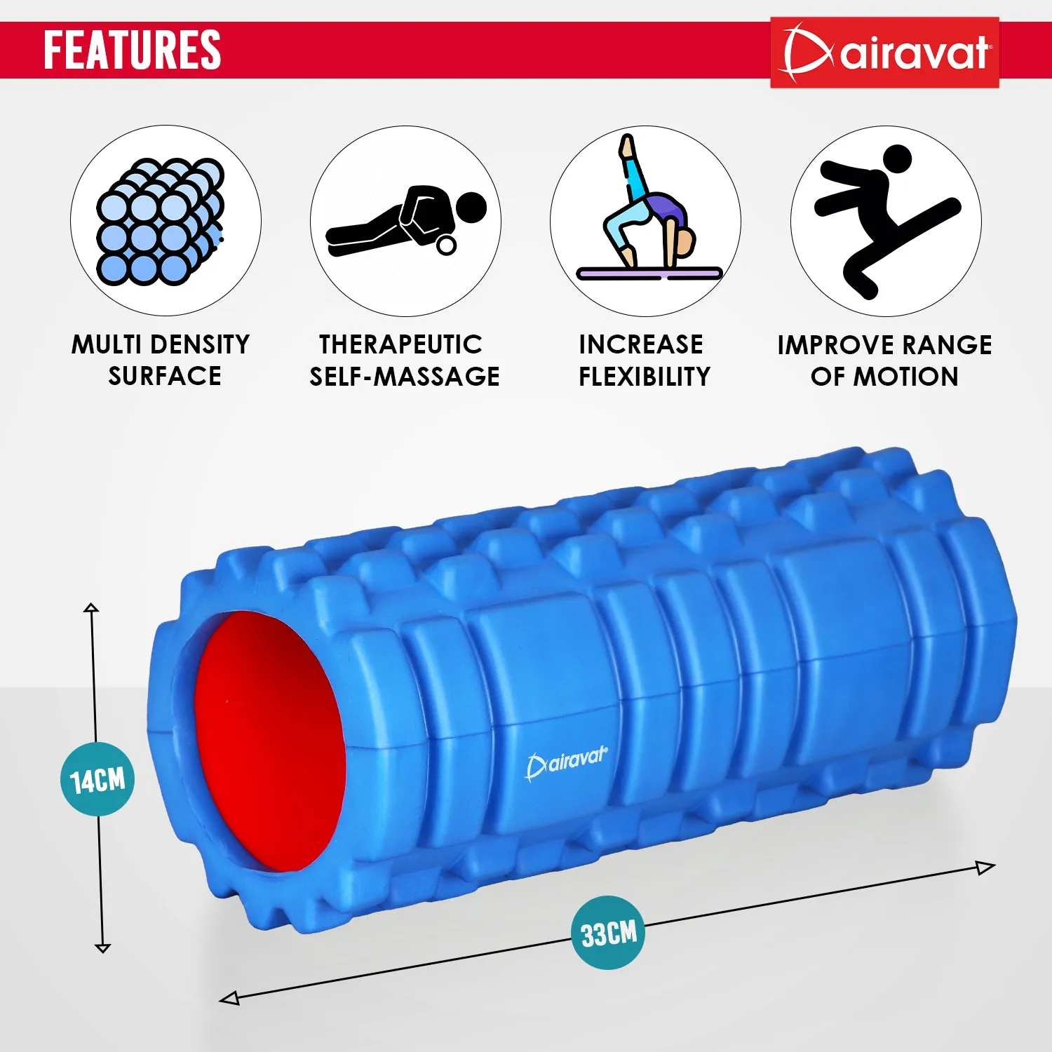 FOAM ROLLER HOLLOW 33CM