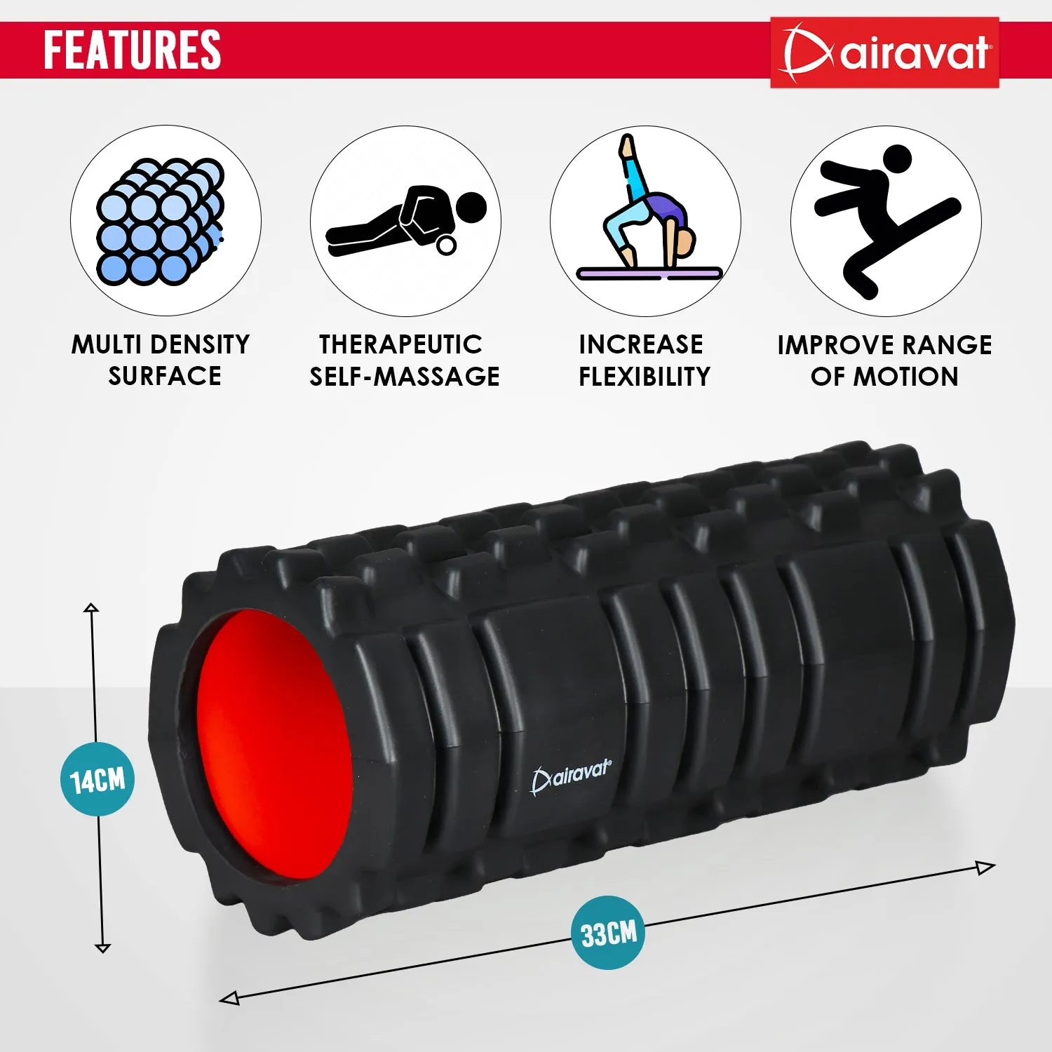 FOAM ROLLER HOLLOW 33CM