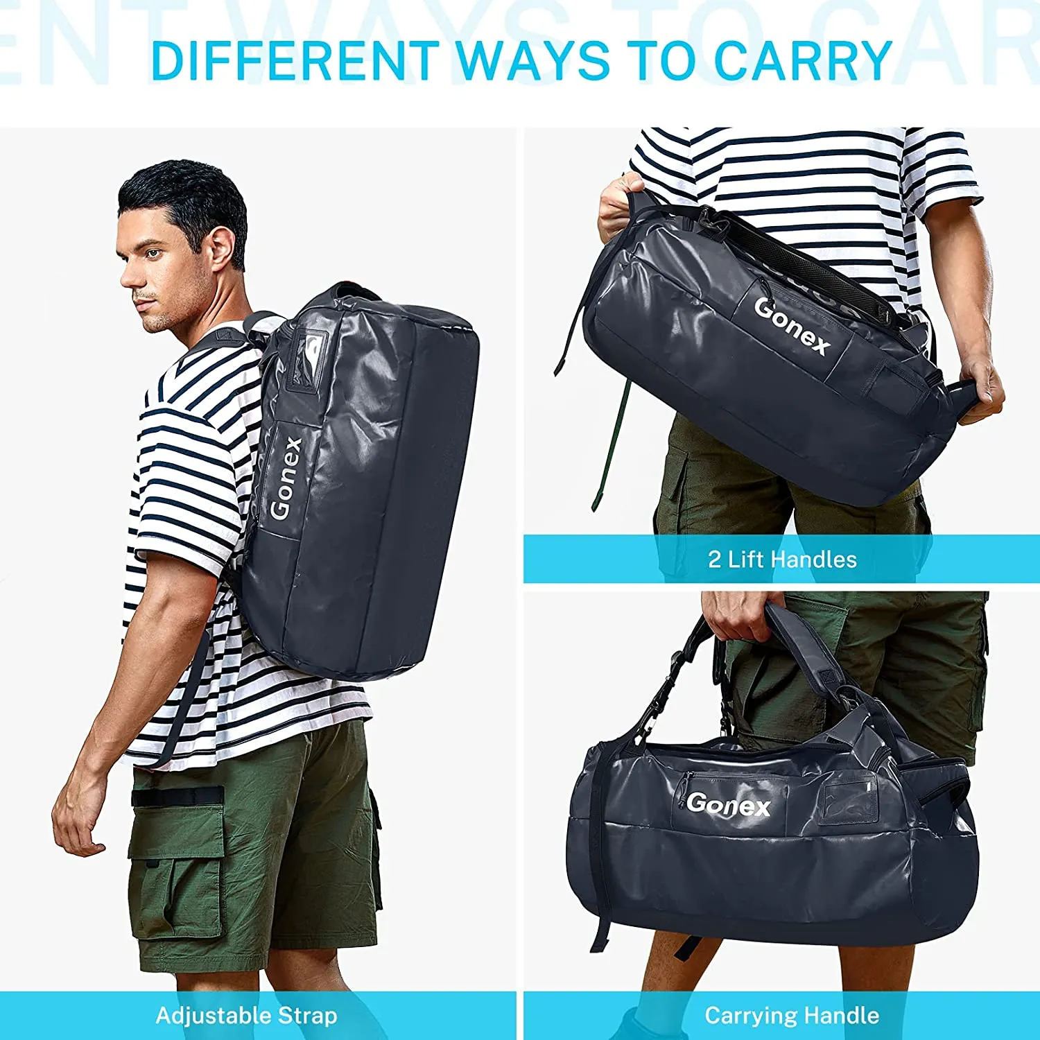 Gonex 80L Water Repellent Duffel Bag Backpack