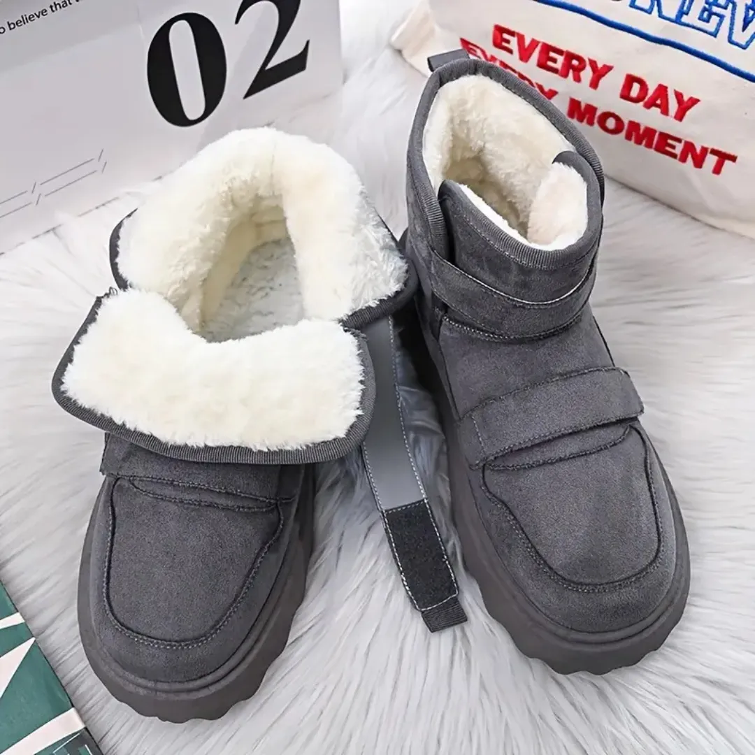 GRW Orthopedic Men Boots Cozy Lined Non-slip Velcro Strap Hiking Ankle Boots