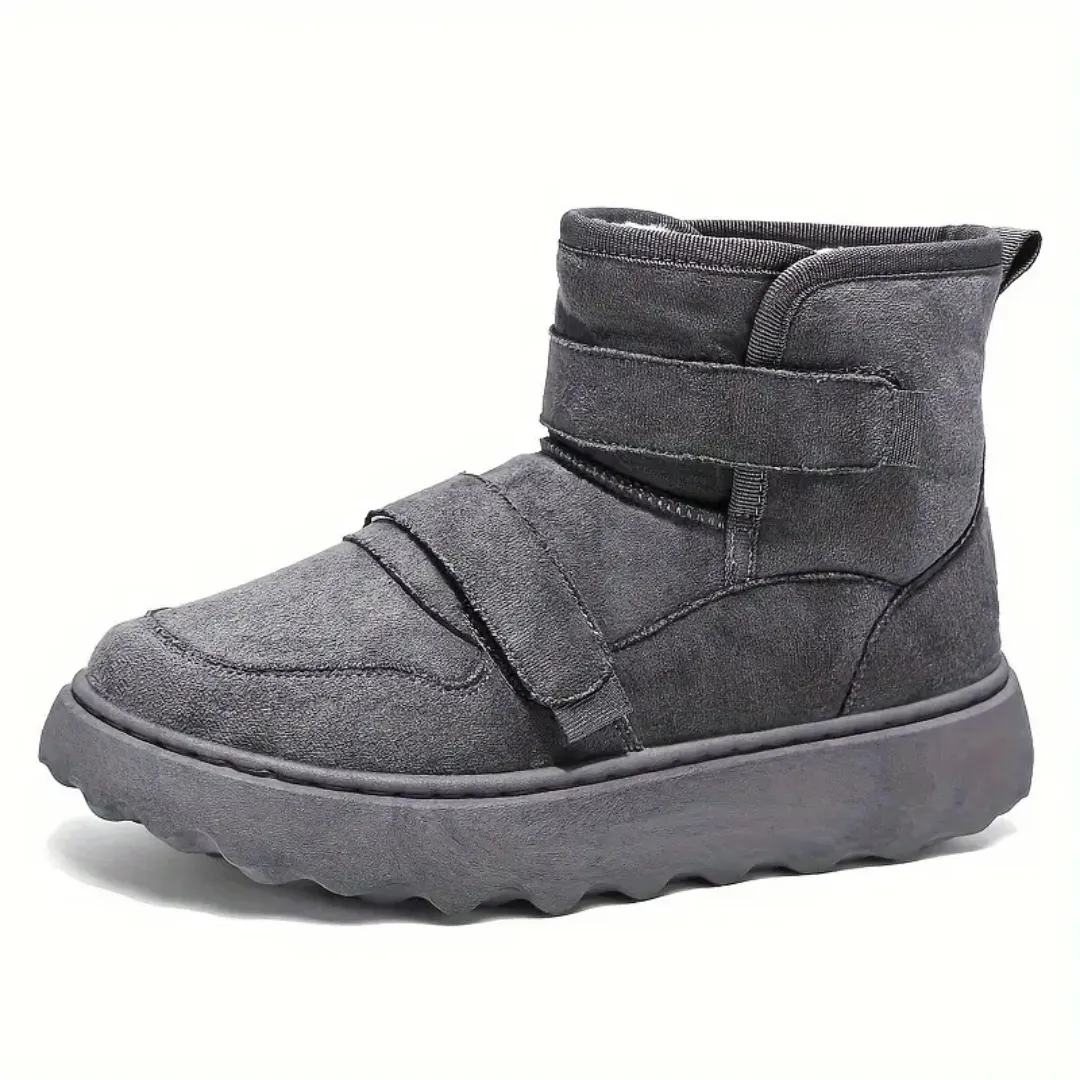GRW Orthopedic Men Boots Cozy Lined Non-slip Velcro Strap Hiking Ankle Boots