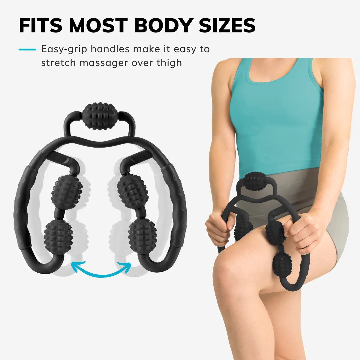Handheld Massage Roller | Fit Roller Pro Full Body Massaging Tool for Sore Deep Tissue Muscle Relief