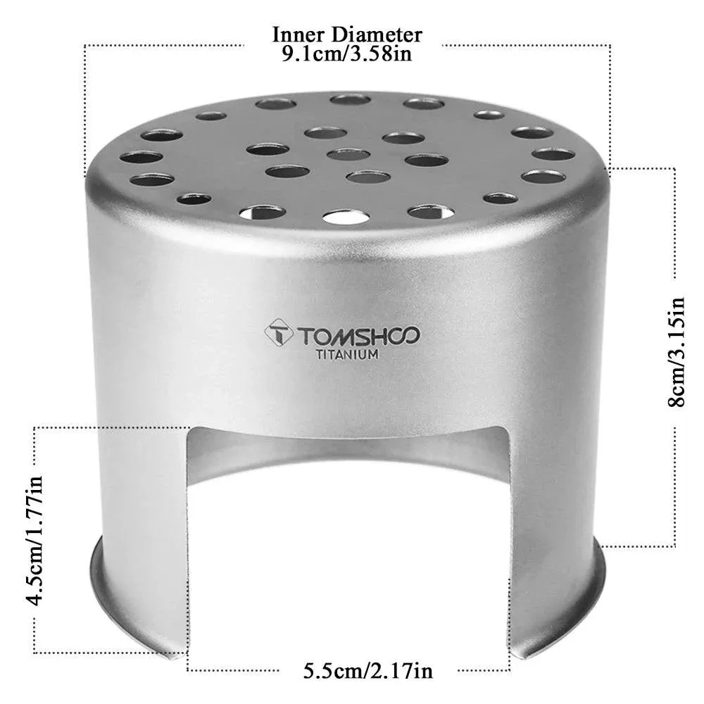 Lixada Portable Wood Stove Firewoods Furnace Outdoor Stove Cooking Burner Lightweight Stainless Steel Picnic Camping Wood Stove