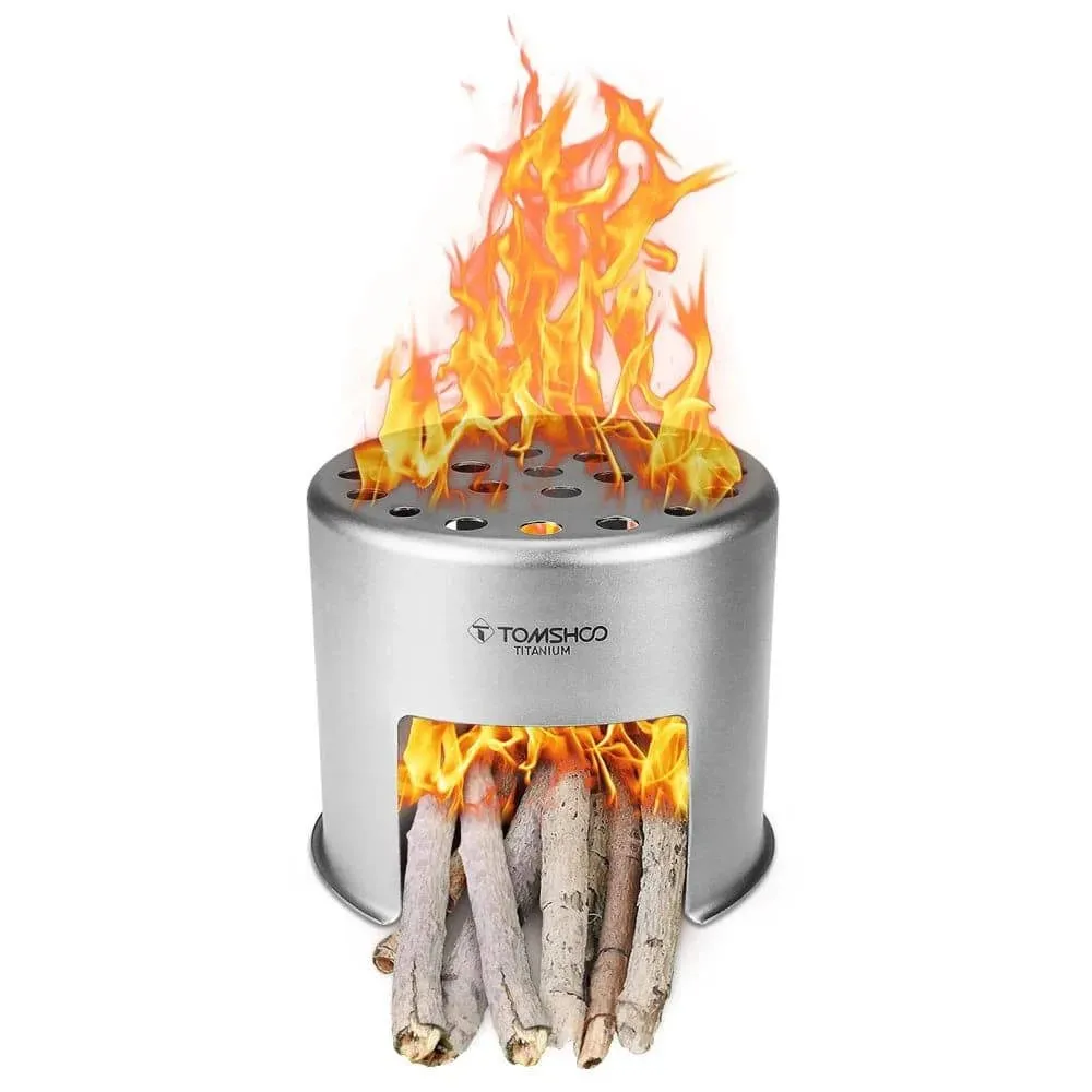 Lixada Portable Wood Stove Firewoods Furnace Outdoor Stove Cooking Burner Lightweight Stainless Steel Picnic Camping Wood Stove