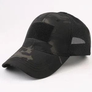Military-Style Tactical Patch Hat with Adjustable Strap