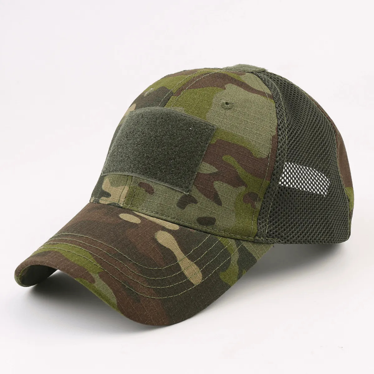 Military-Style Tactical Patch Hat with Adjustable Strap