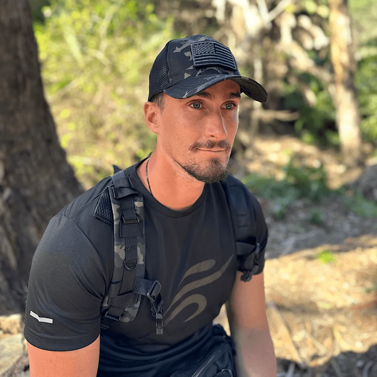 Military-Style Tactical Patch Hat with Adjustable Strap
