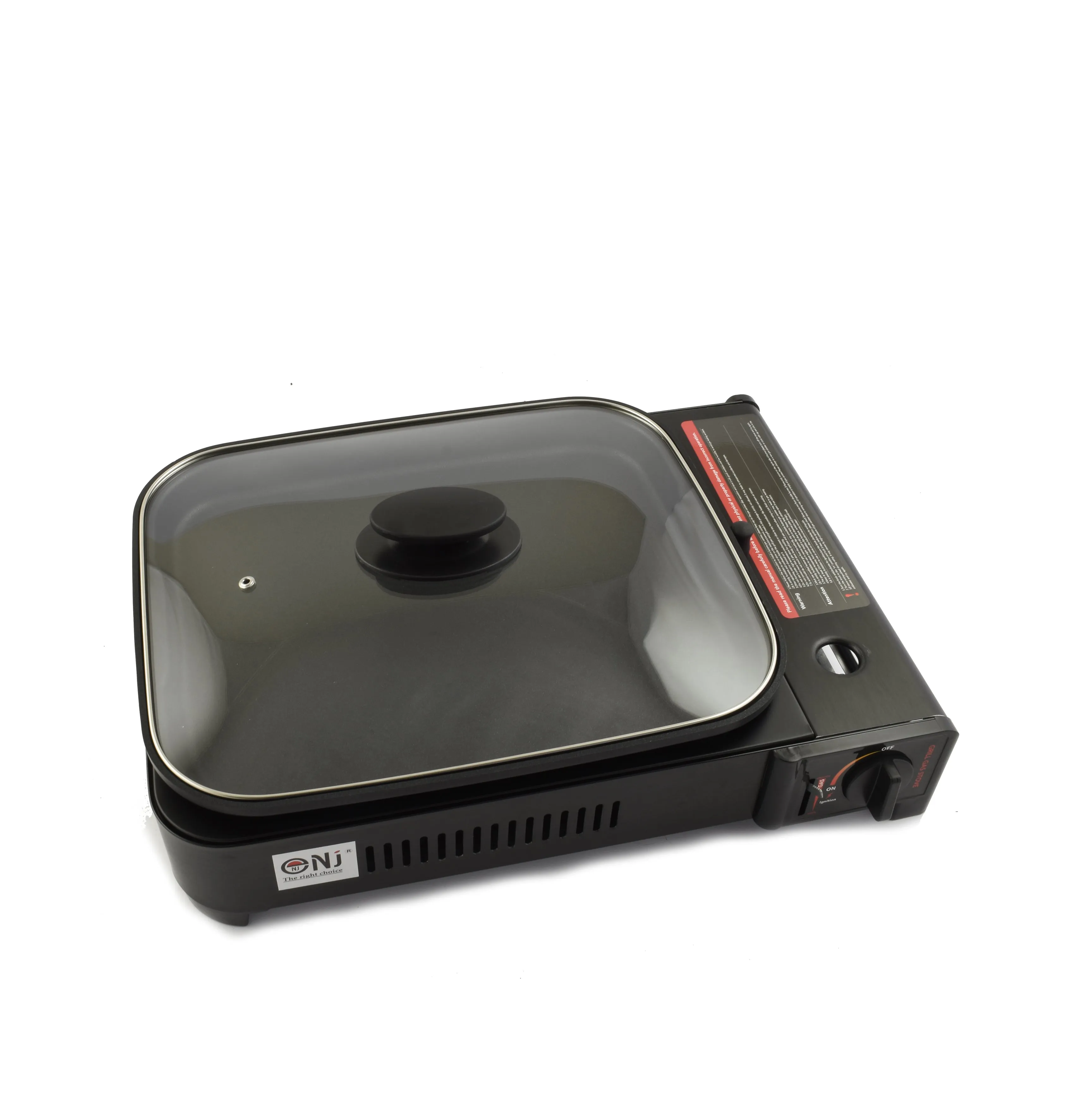 Portable Camping Gas Grill BBQ with Lid Butane Outdoor Stove