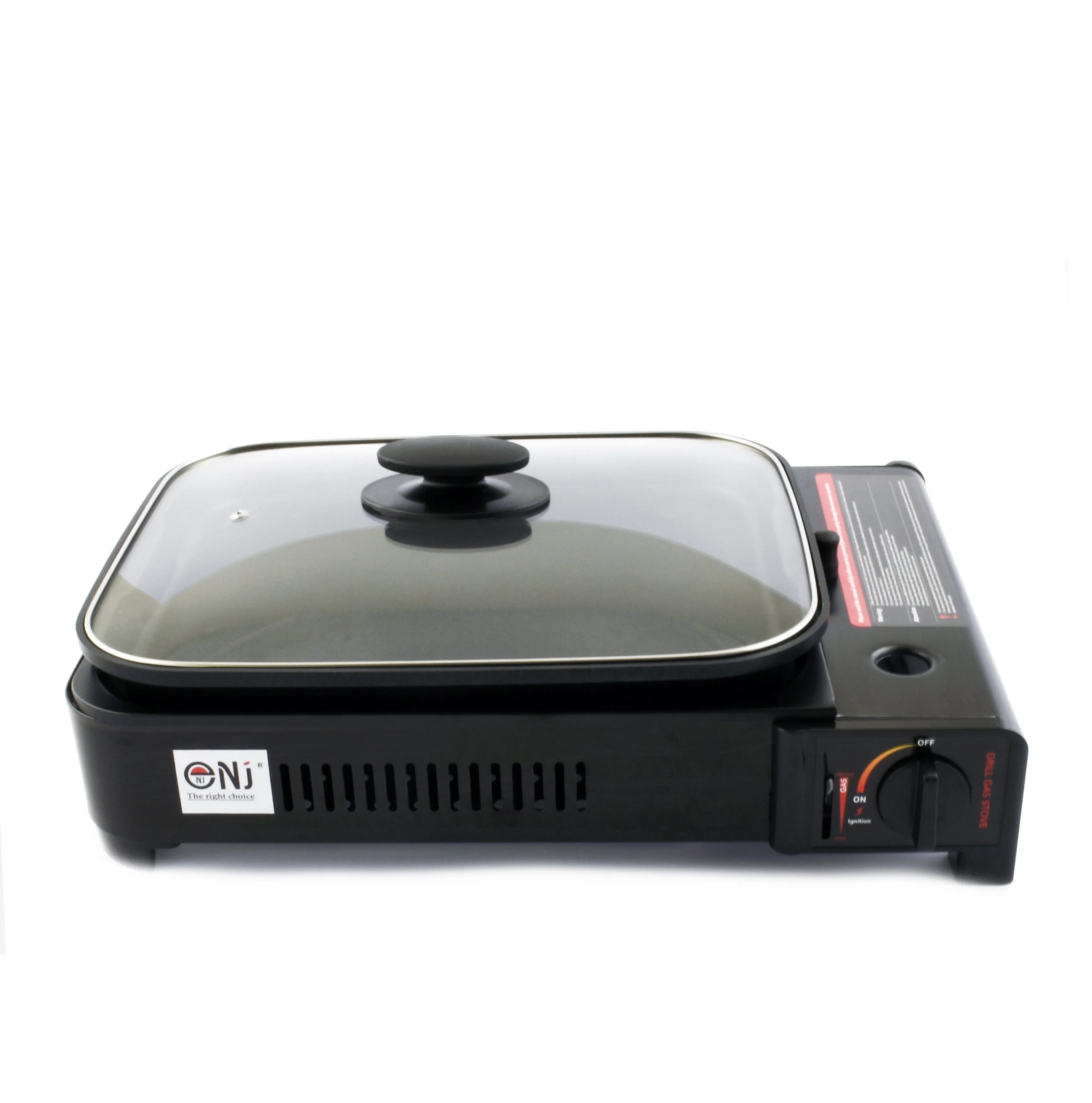 Portable Camping Gas Grill BBQ with Lid Butane Outdoor Stove