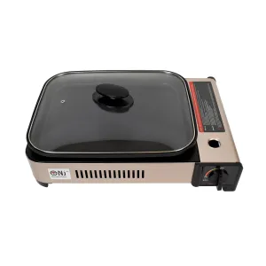 Portable Camping Gas Grill BBQ with Lid Butane Outdoor Stove