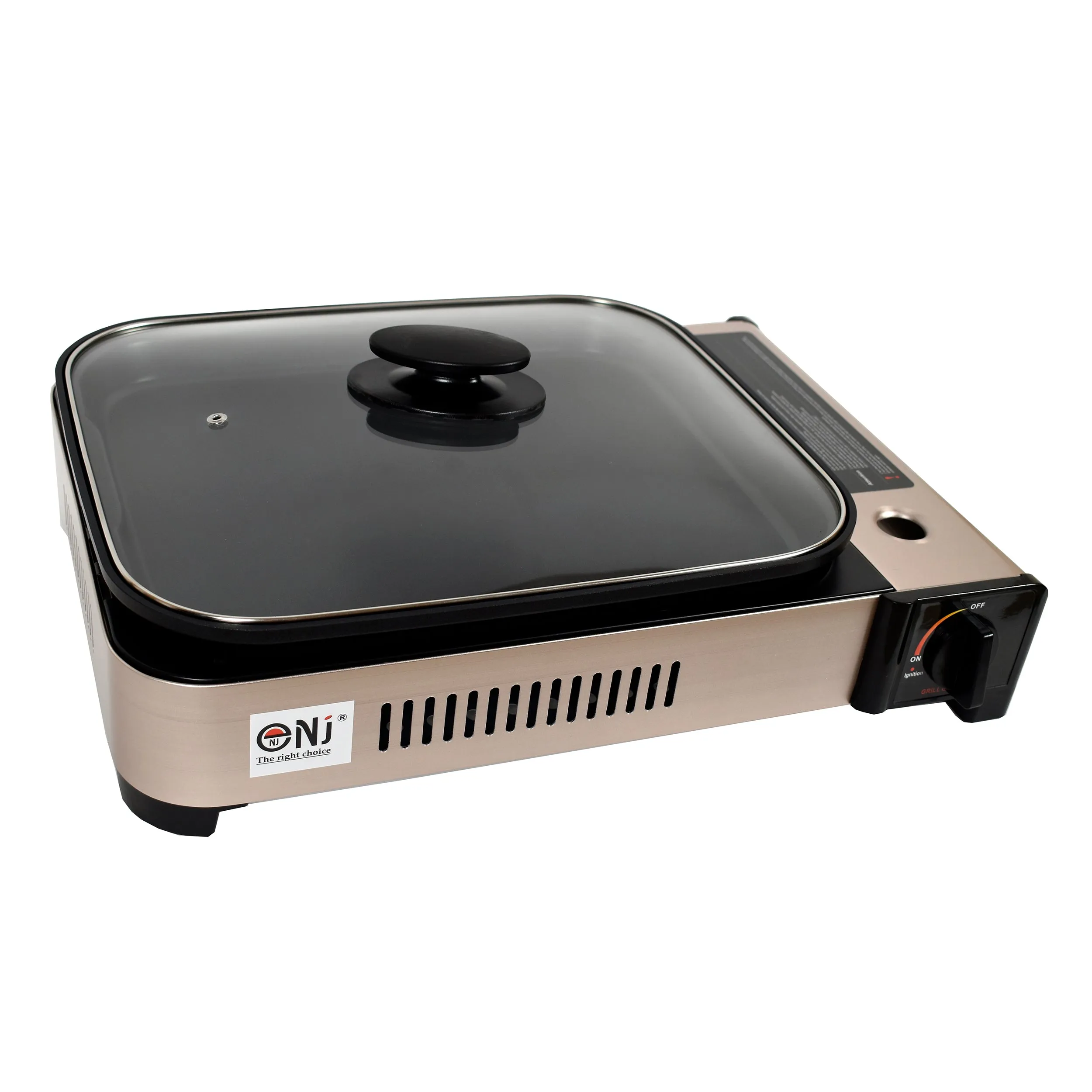Portable Camping Gas Grill BBQ with Lid Butane Outdoor Stove