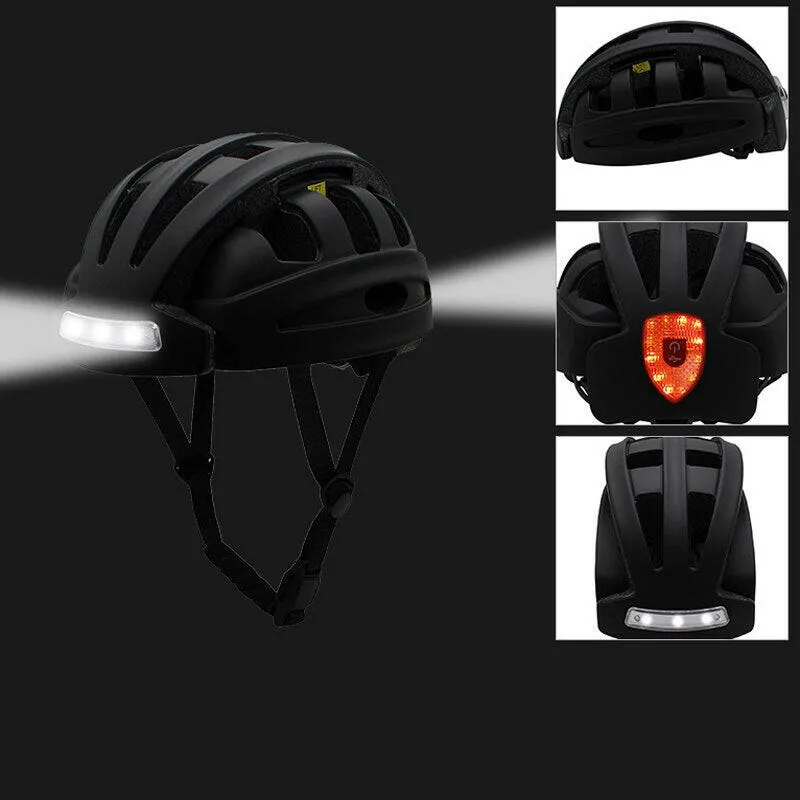 Portable Folding Bike Helmet Urban Commuter Helmet Safety Helmet Rechargeable LED Light Lightweight Bike Helmet With Tail Light