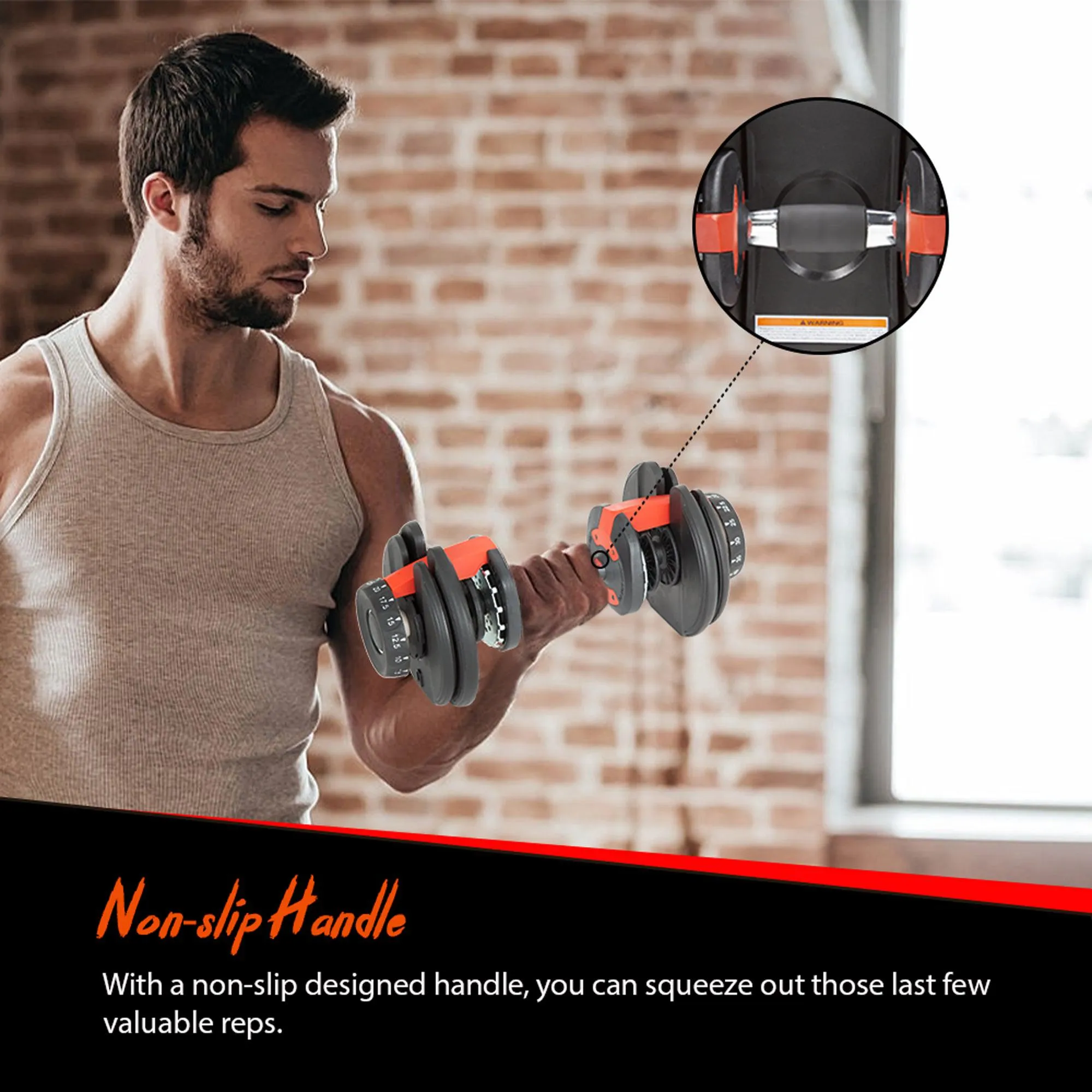 Set of 2 Adjustable Dumbbell - 5 - 52.5LBS