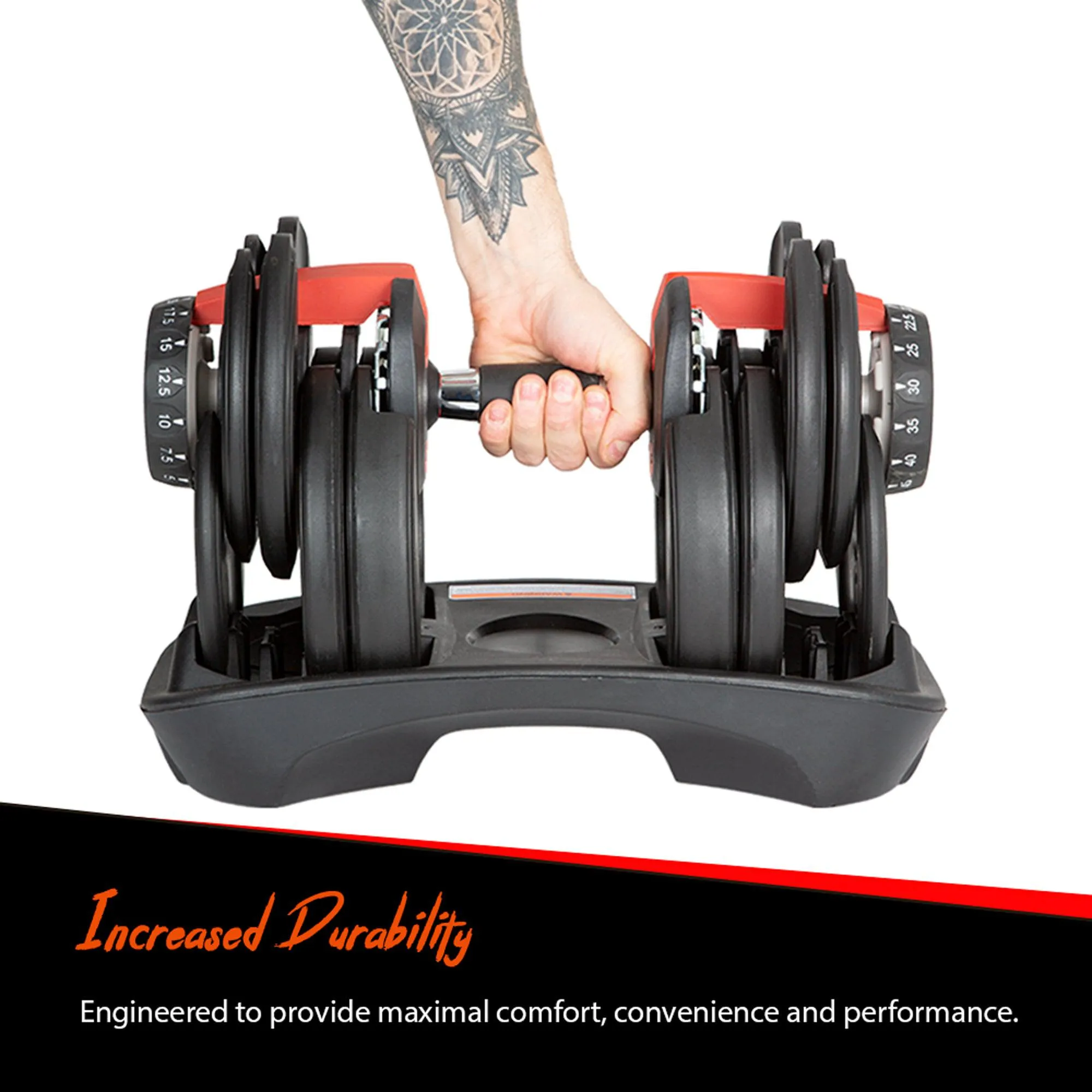 Set of 2 Adjustable Dumbbell - 5 - 52.5LBS