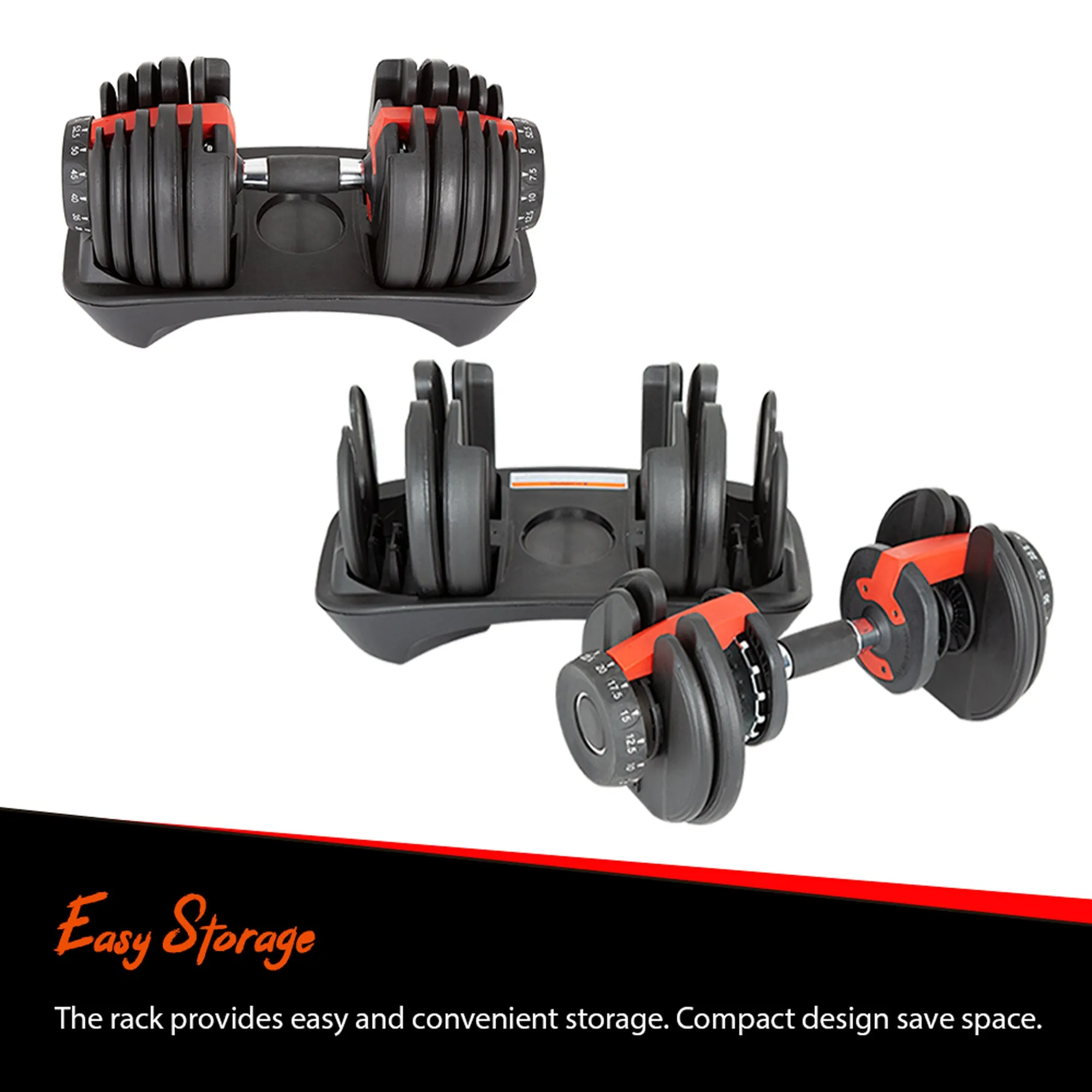 Set of 2 Adjustable Dumbbell - 5 - 52.5LBS