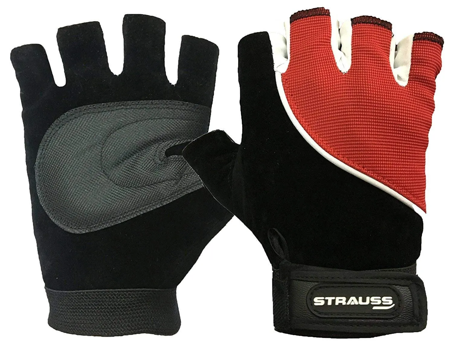 STRAUSS Cycling Gloves, Medium (Red)
