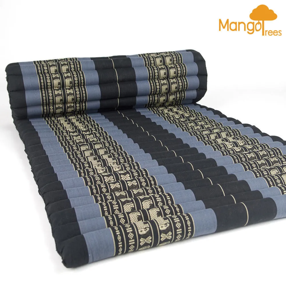 Thai kapok cushion Day bed Portable Roll Up Mattress Foldout Mat Red/Green or Blue , Red Thai handmade Kapok