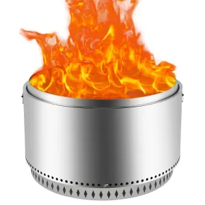 timeless 20.5 Inch SmokelessPit forWood Burning, Portable Stainless Steel Camping Stove withand Unique RemovablePan Design, H: 11.5 in, 18.7 lbs - Ideal for Camping