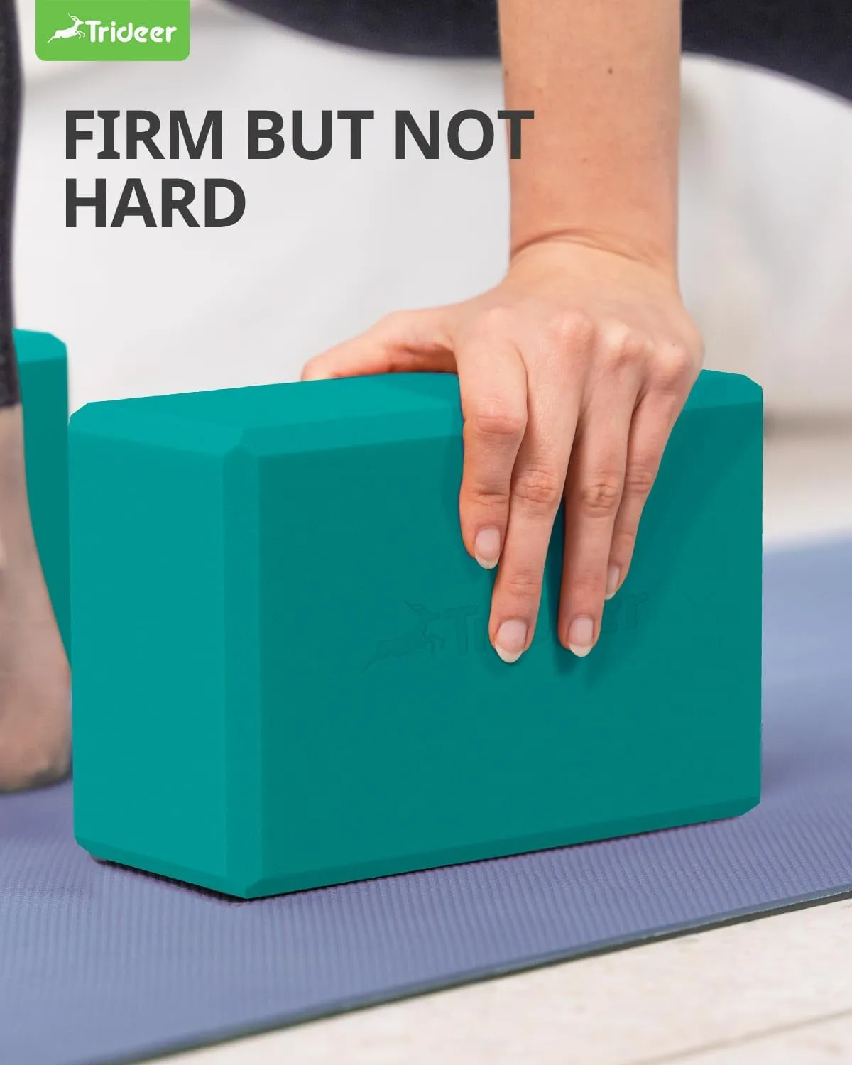 Trideer 9"X6"X3" Yoga Blocks, Yoga Blocks 2 Pack, High Density EVA Foam Blocks, Supportive, Lightweight & Odor Resistant, Yoga Essentials for Yogi & Yogini, Yoga Accessories